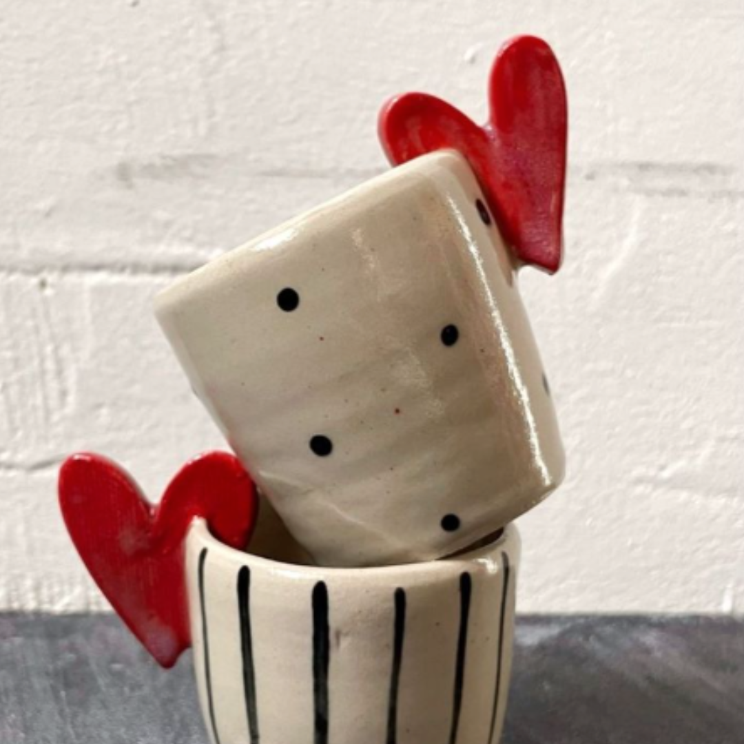 Handbuilt Heart Cups Creative Pottery Workshop Feb 13th