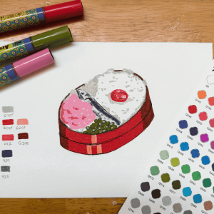 Ghibli Food Illustration using Acrylic Markers - Bento from “My Neighbour Totoro” December 23rd
