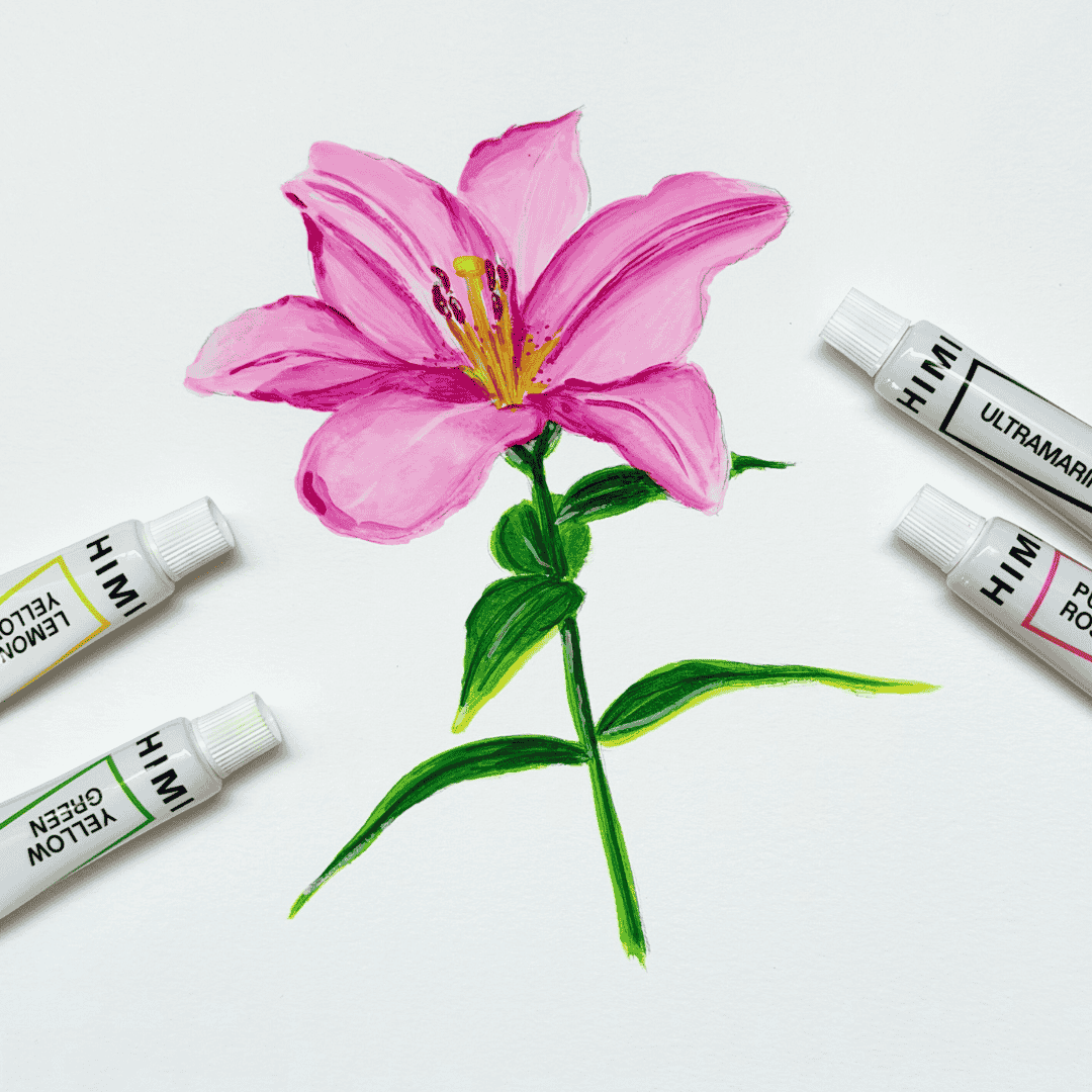 Paint a Stargazer Flower with Gouache February 24th