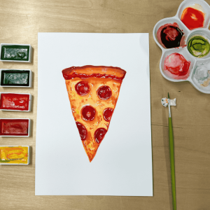 Paint a Pepperoni Pizza in Watercolor January 22nd