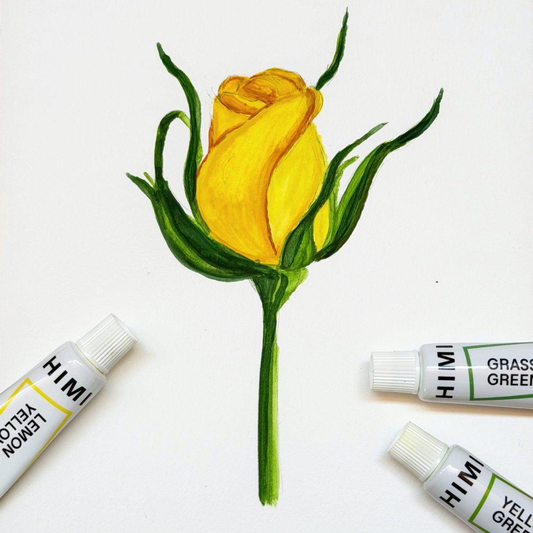 Paint a Yellow Rose with Gouache February 10th