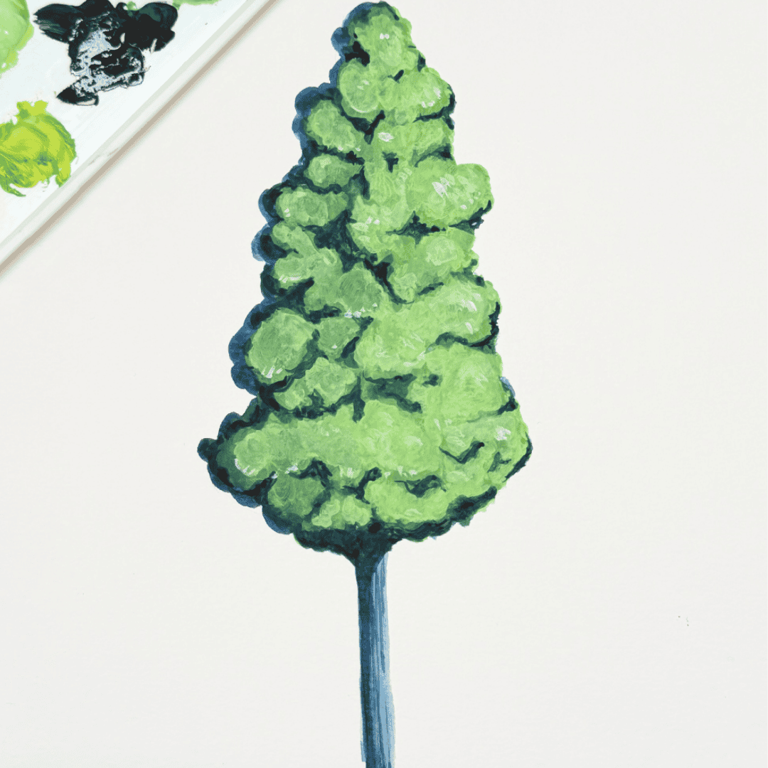 Paint An Anime-Style Tree With Gouache March 2nd